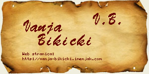 Vanja Bikicki vizit kartica